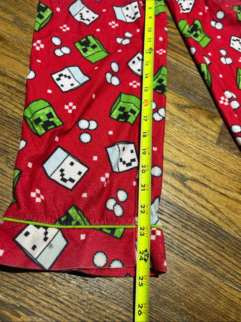 Large Red Kids Pajama Set with Green & White Game Character Print